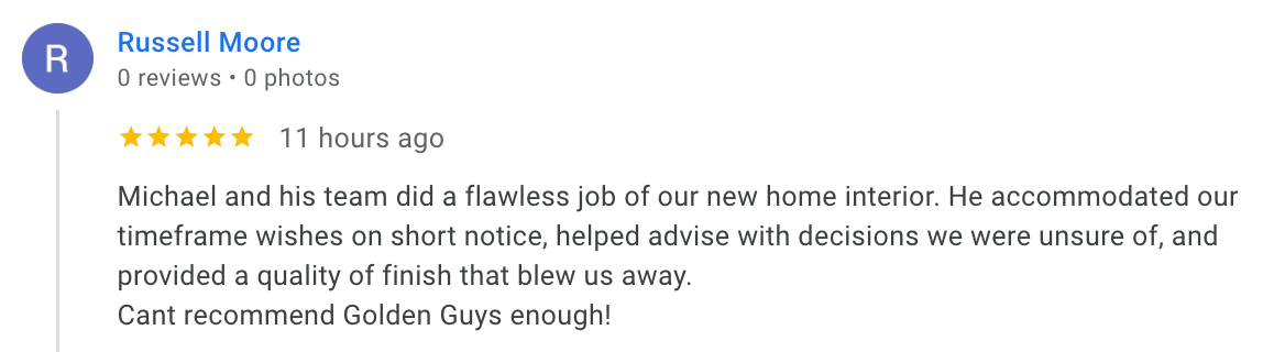 A New Google Review From a Happy Customer